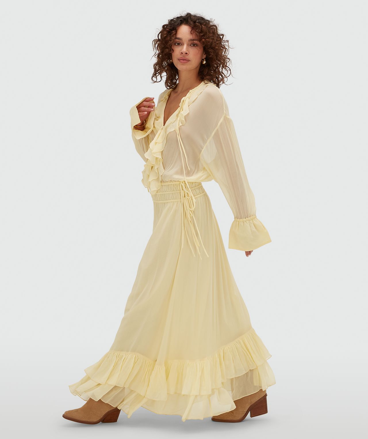 Vestido Comprido GISELE Amarelo - Josh V 2
