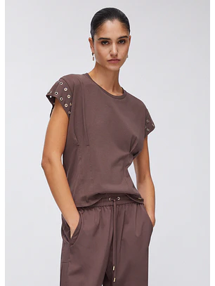 T-shirt com Ilhós Castanho  - LIU JO