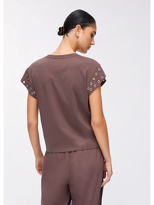 T-shirt com Ilhós Castanho  - LIU JO