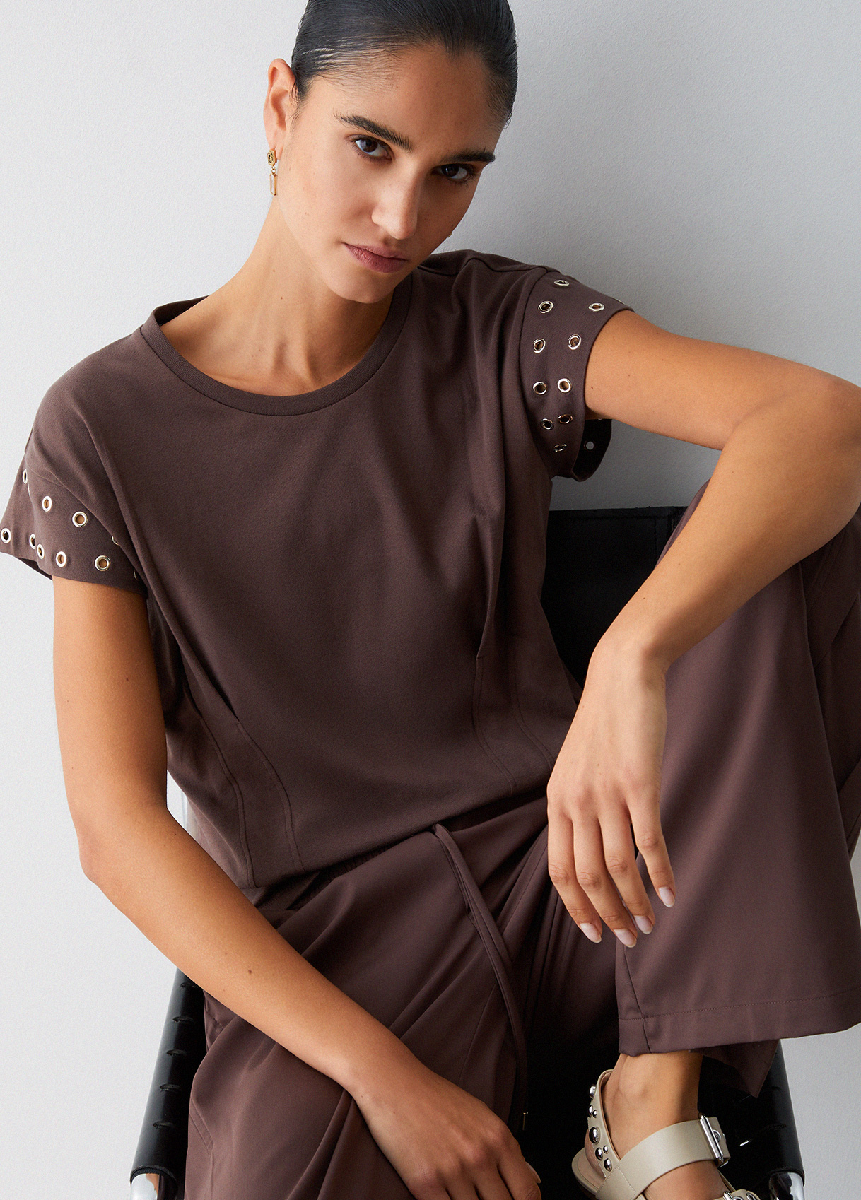 T-shirt com Ilhós Castanho  - LIU JO 3