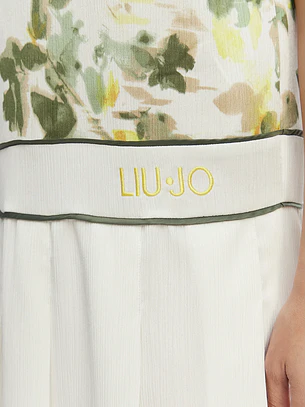 Vestido Curto Floral Branco e Verde - LIU JO 