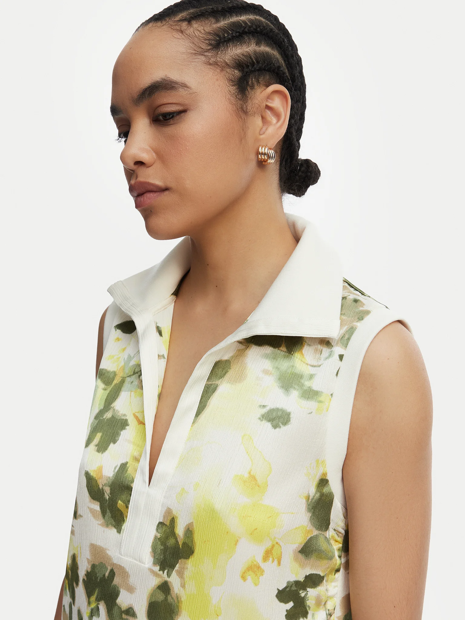 Vestido Curto Floral Branco e Verde - LIU JO  3