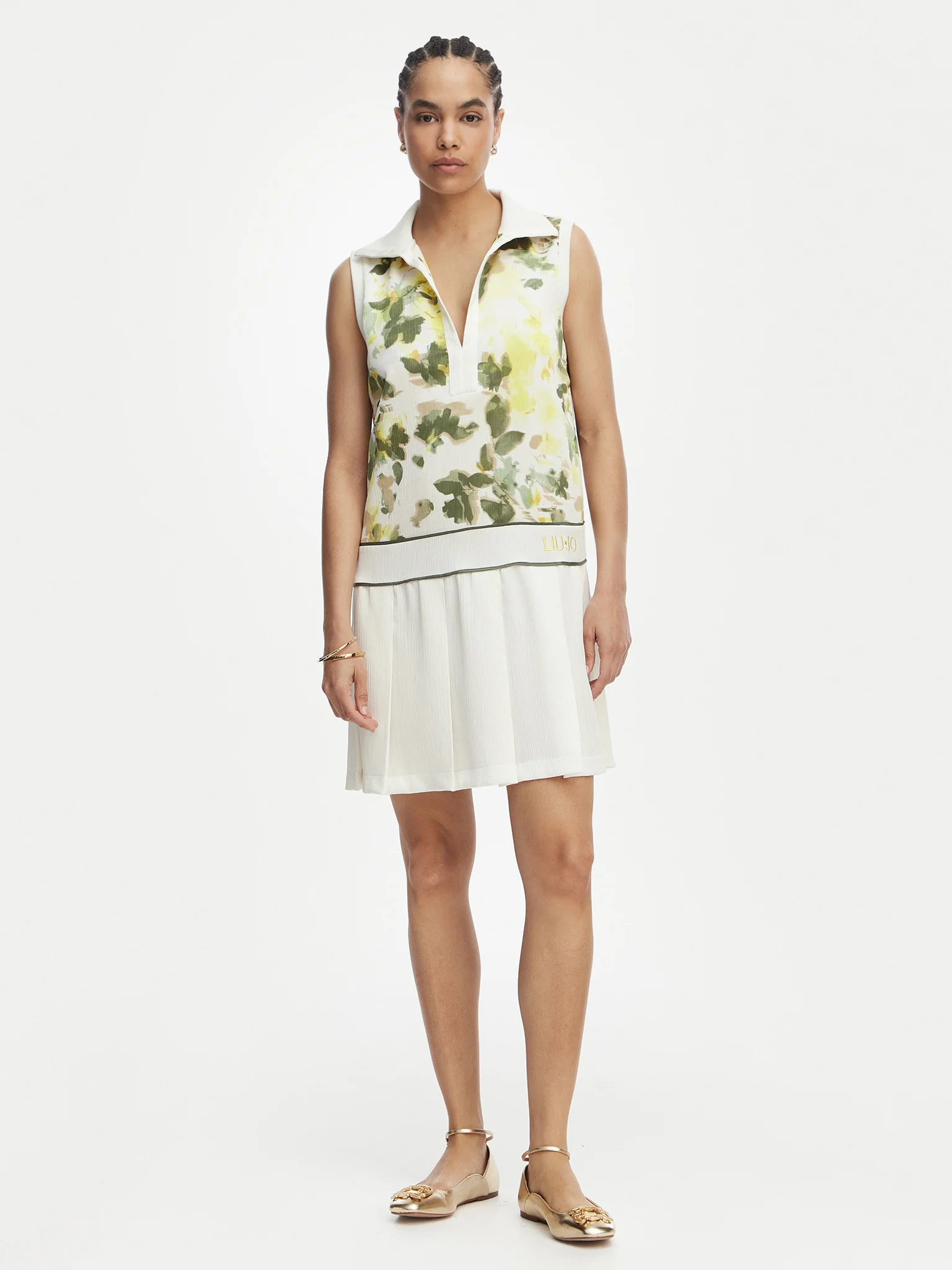 Vestido Curto Floral Branco e Verde - LIU JO  5