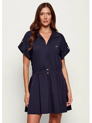 Vestido Curto Cintado Azul Escuro - LIU JO