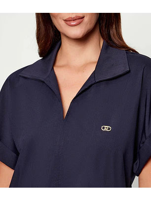 Vestido Curto Cintado Azul Escuro - LIU JO