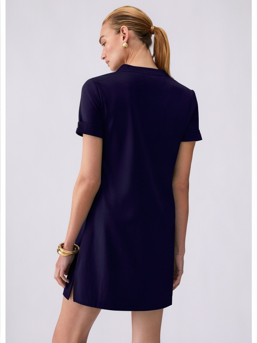 Vestido Curto Decote em V Azul - LIU JO  2