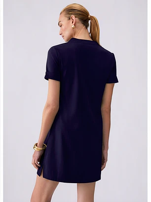 Vestido Curto Decote em V Azul - LIU JO 