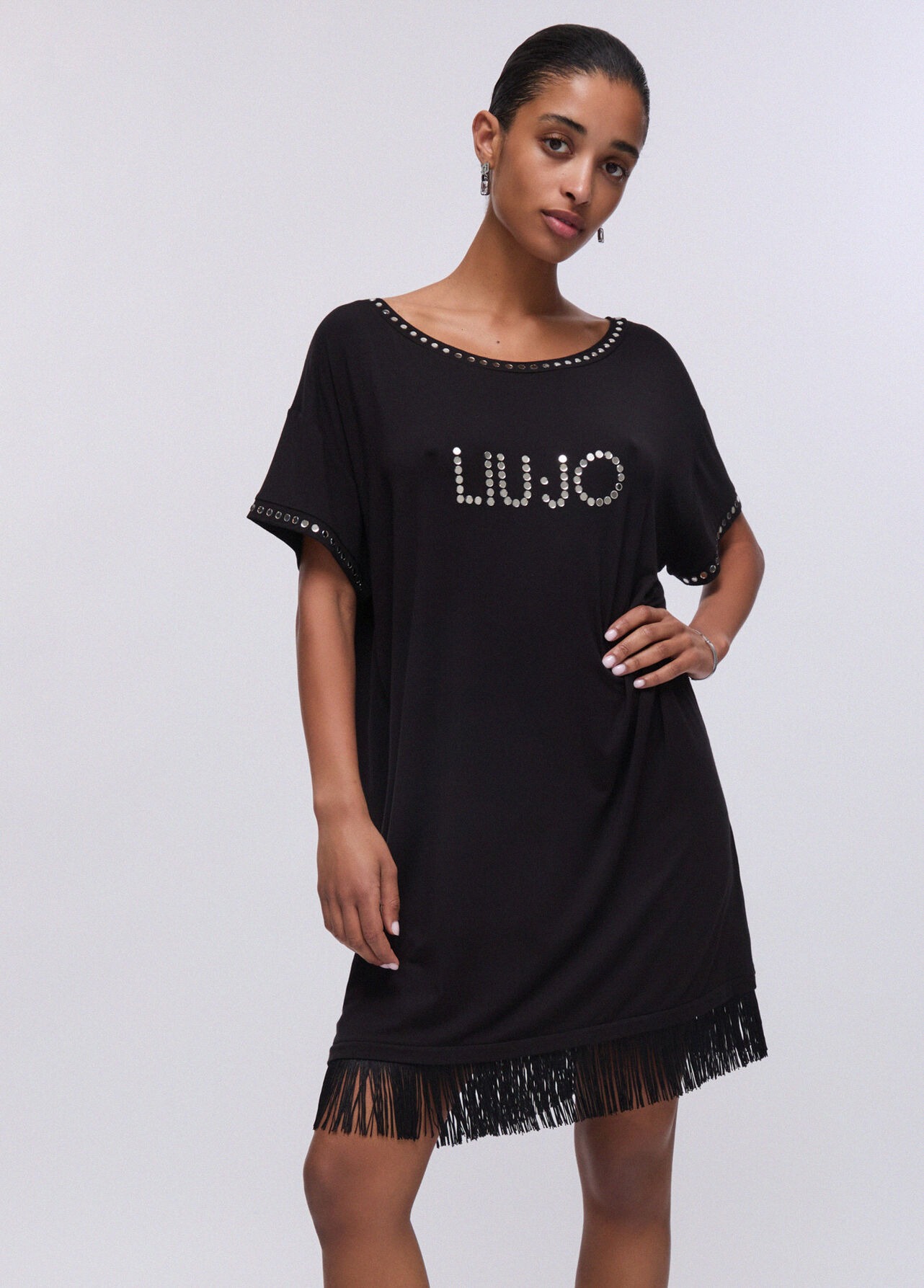 Vestido Curto com Franjas Preto - LIU JO 1