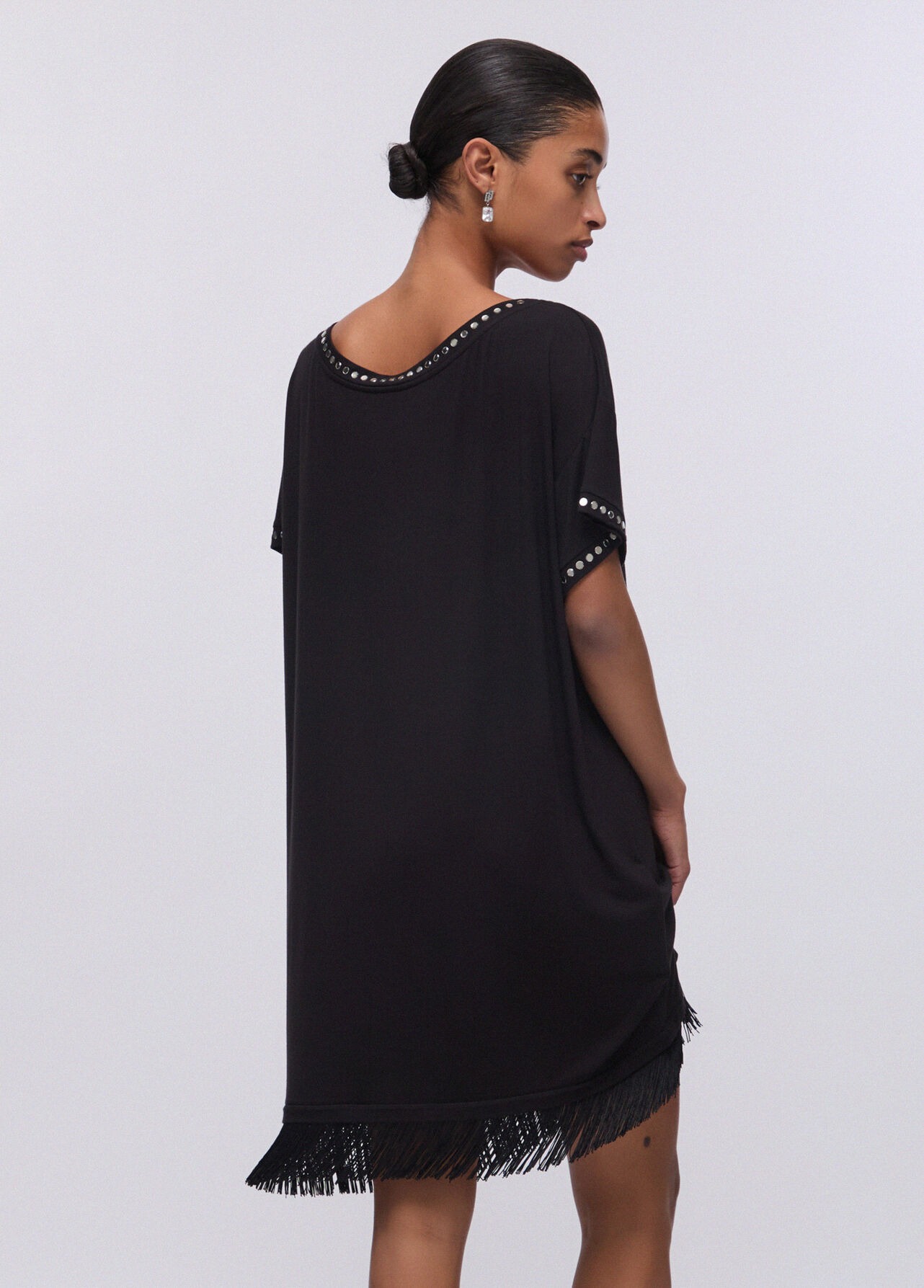 Vestido Curto com Franjas Preto - LIU JO 3