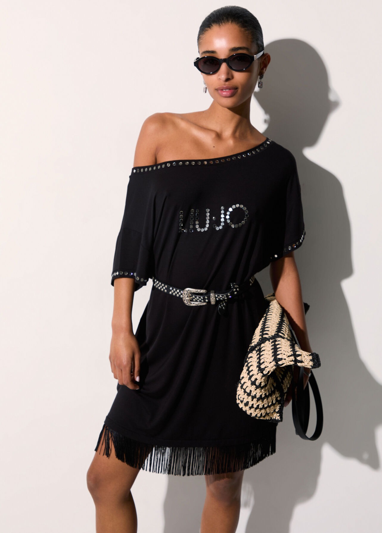 Vestido Curto com Franjas Preto - LIU JO 4