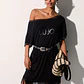 Vestido Curto com Franjas Preto - LIU JO - thumbnail 4