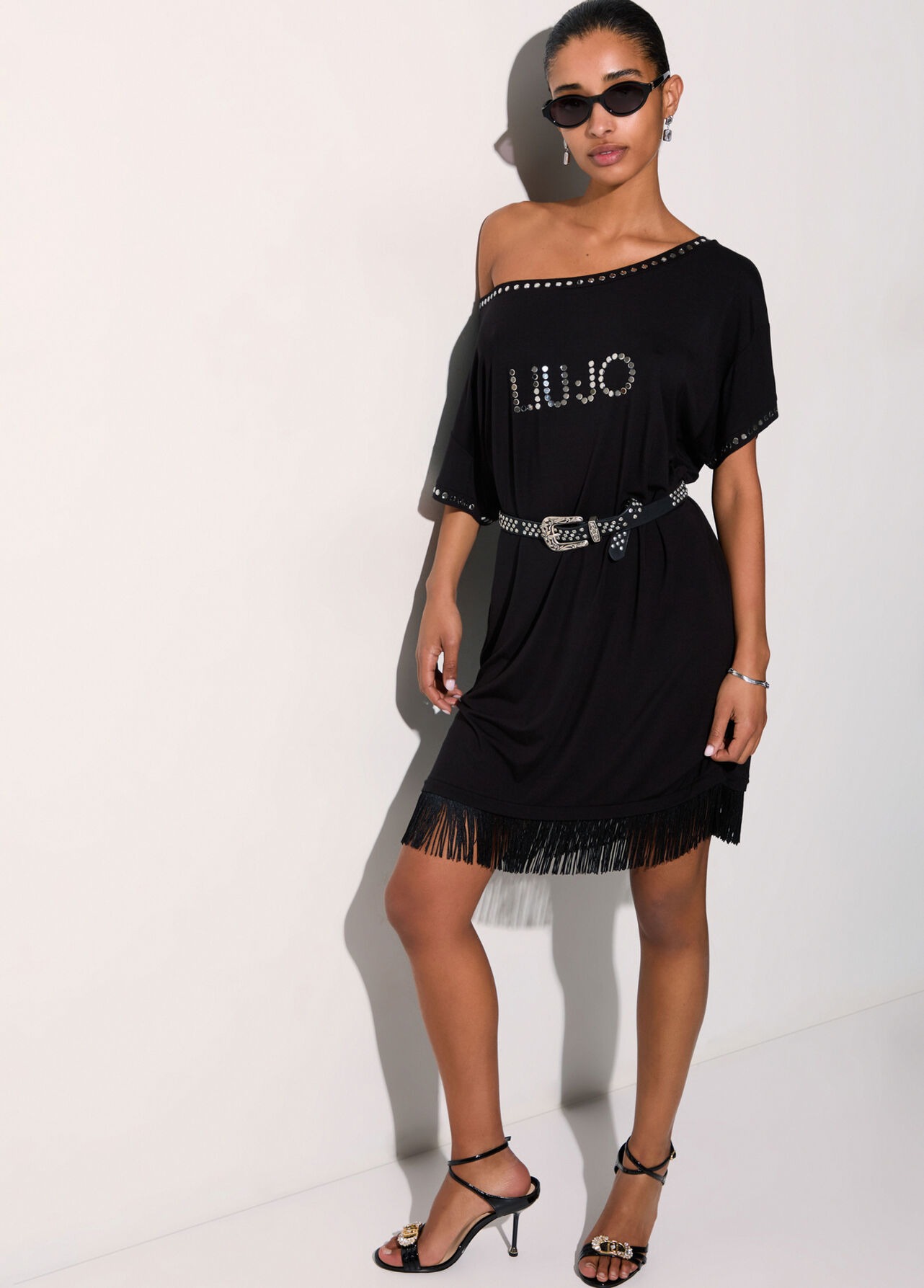 Vestido Curto com Franjas Preto - LIU JO 5