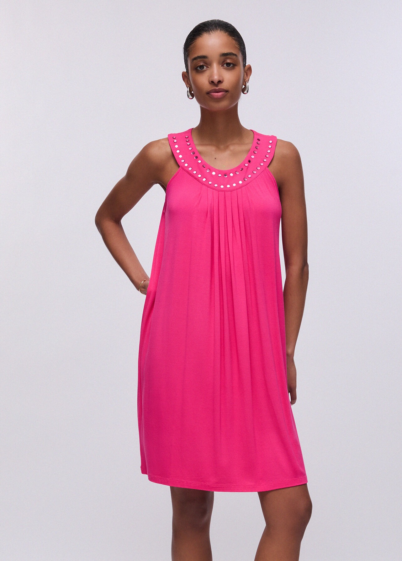 Vestido Curto com Tachas Rosa - LIU JO  1