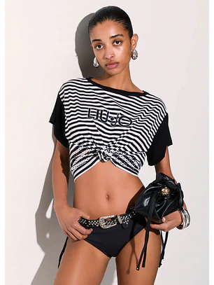 T-shirt Riscas Preto e Branco - LIU JO