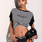 T-shirt Riscas Preto e Branco - LIU JO - Miniatura 1
