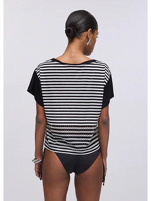 T-shirt Riscas Preto e Branco - LIU JO