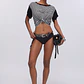 T-shirt Riscas Preto e Branco - LIU JO - Miniatura 4