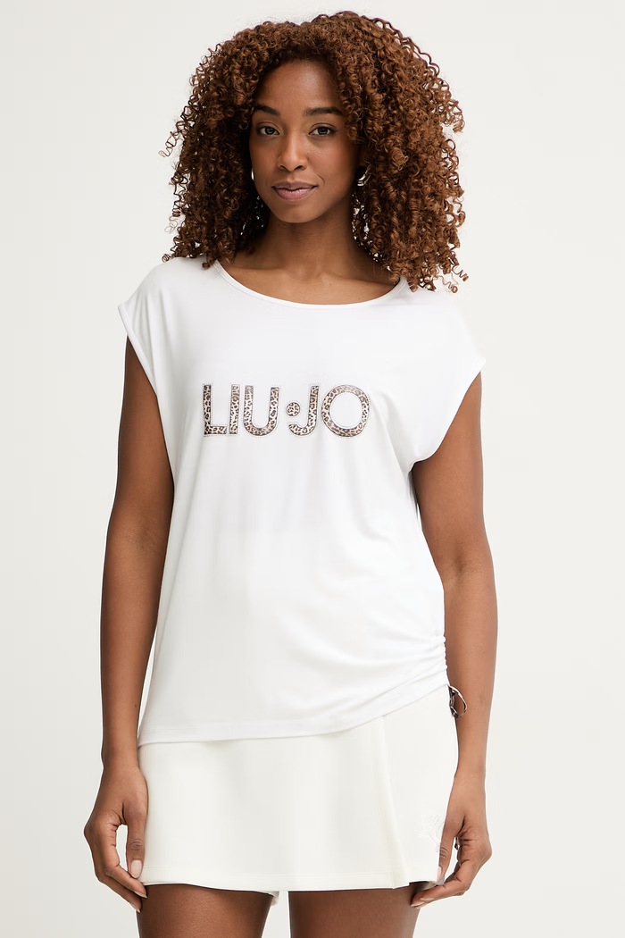 T-shirt Lycra Lettring Animal Print Branco - LIU JO  1