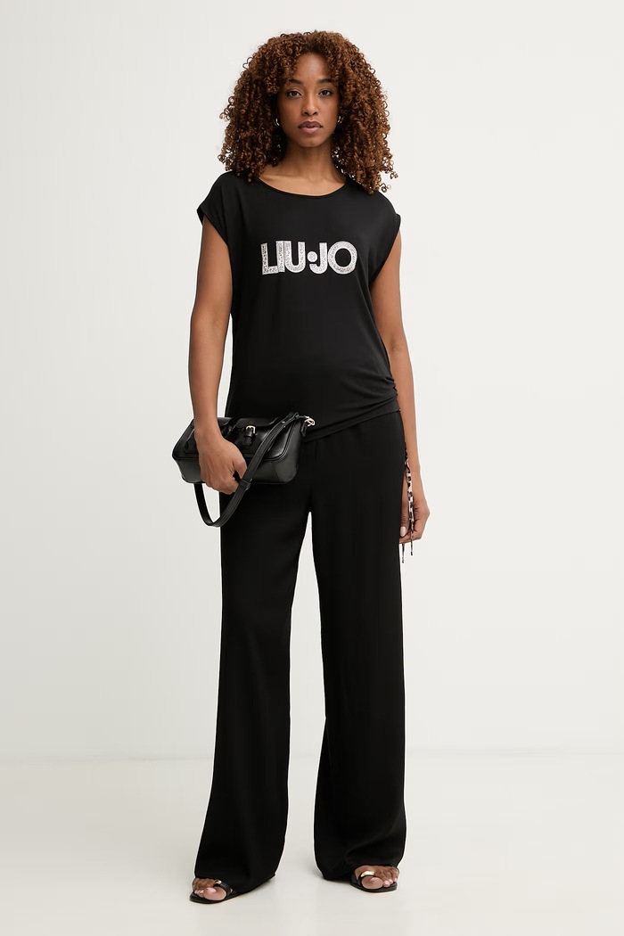 T-shirt Lycra Lettring Animal Print Preto - LIU JO 2