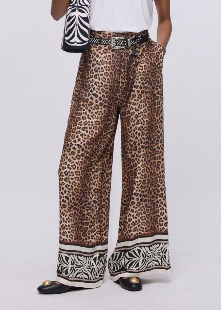 Calças Largas Animal Print - Liu Jo  1