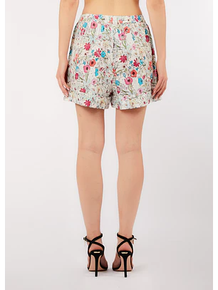 Calções Bodado inglês Floral Branco - Liu Jo 