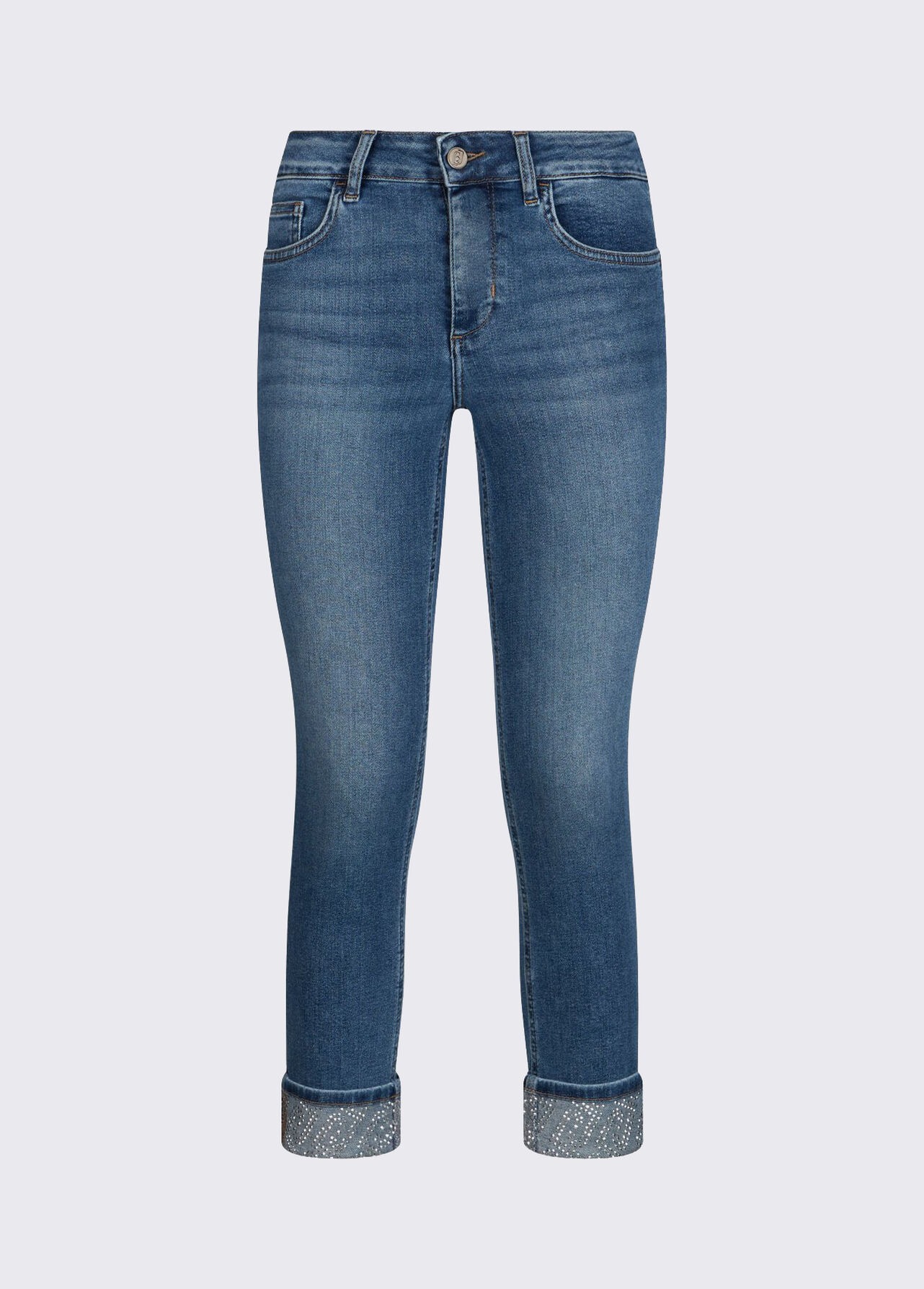 Calças Skinny com Strass na Dobra Ganga - LIU JO 6