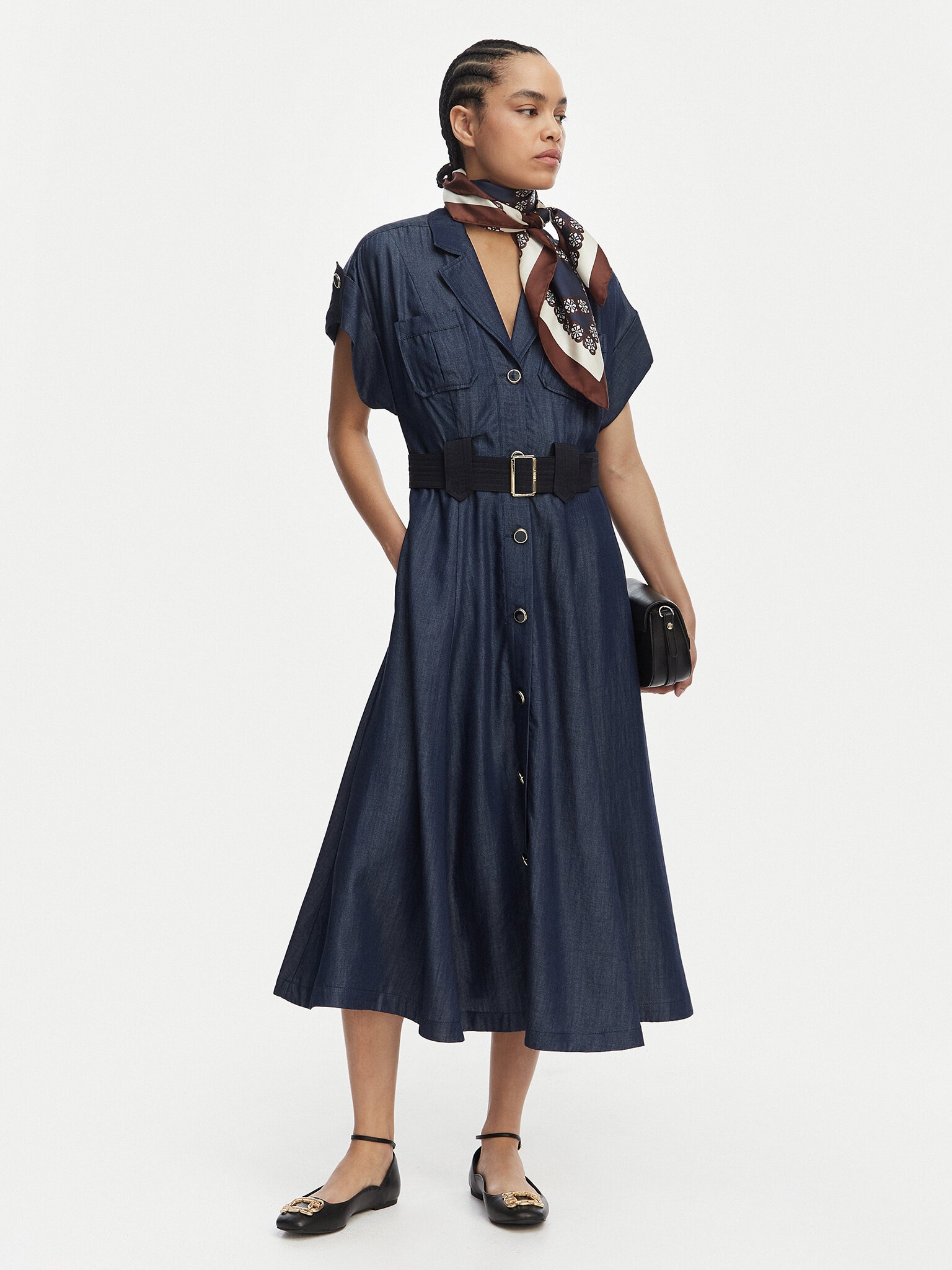 Vestido em Ganga com Cinto - LIU JO  1