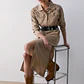 Vestido Camiseiro Comprido com Strass Bege - LIU JO - vignette 2