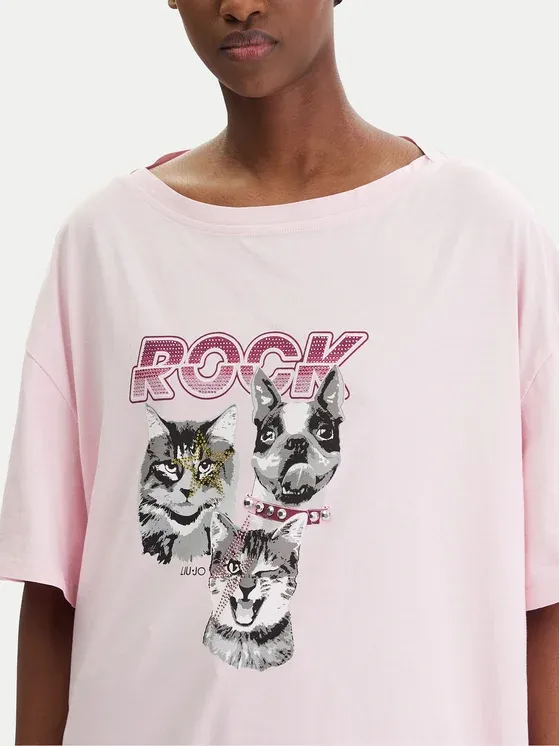 T-shirt ROCK Animais Rosa - LIU JO  5