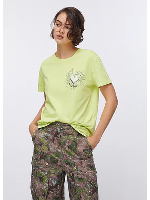 T-shirt Cupido Estampa Costas Verde - LIU JO