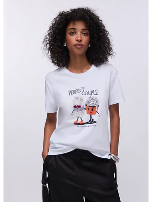 T-shirt Estampa Cupcake Branco - LIU JO 