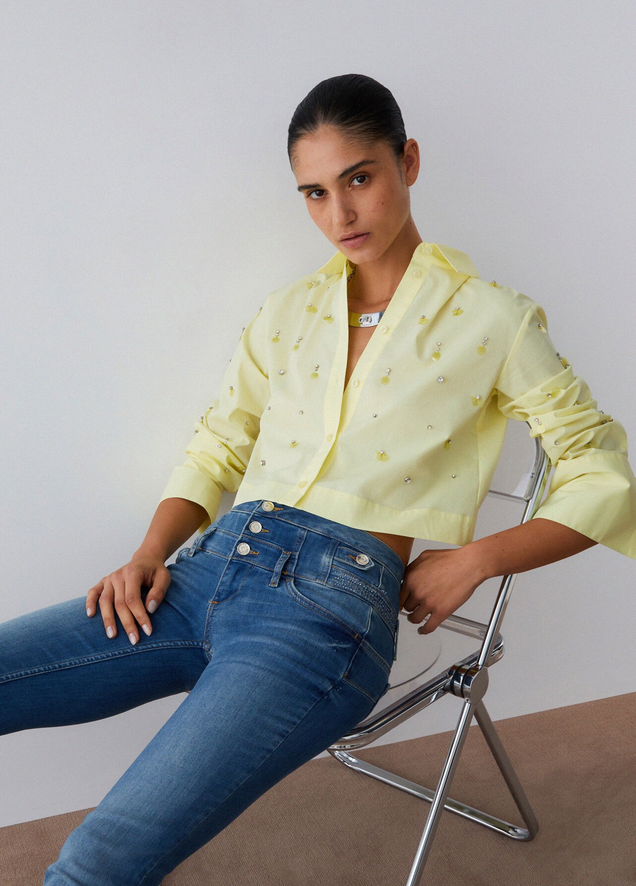 Camisa com Latenjoulas Amarelo - LIU JO 4