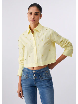 Camisa com Latenjoulas Amarelo - LIU JO