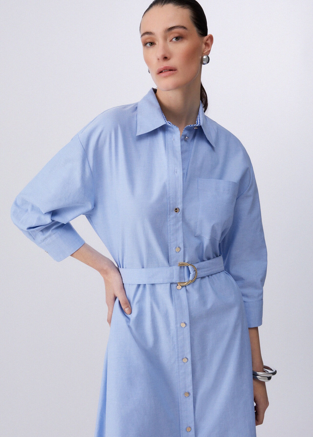 Vestido Comprido Camiseiro Azul - LIU JO 3