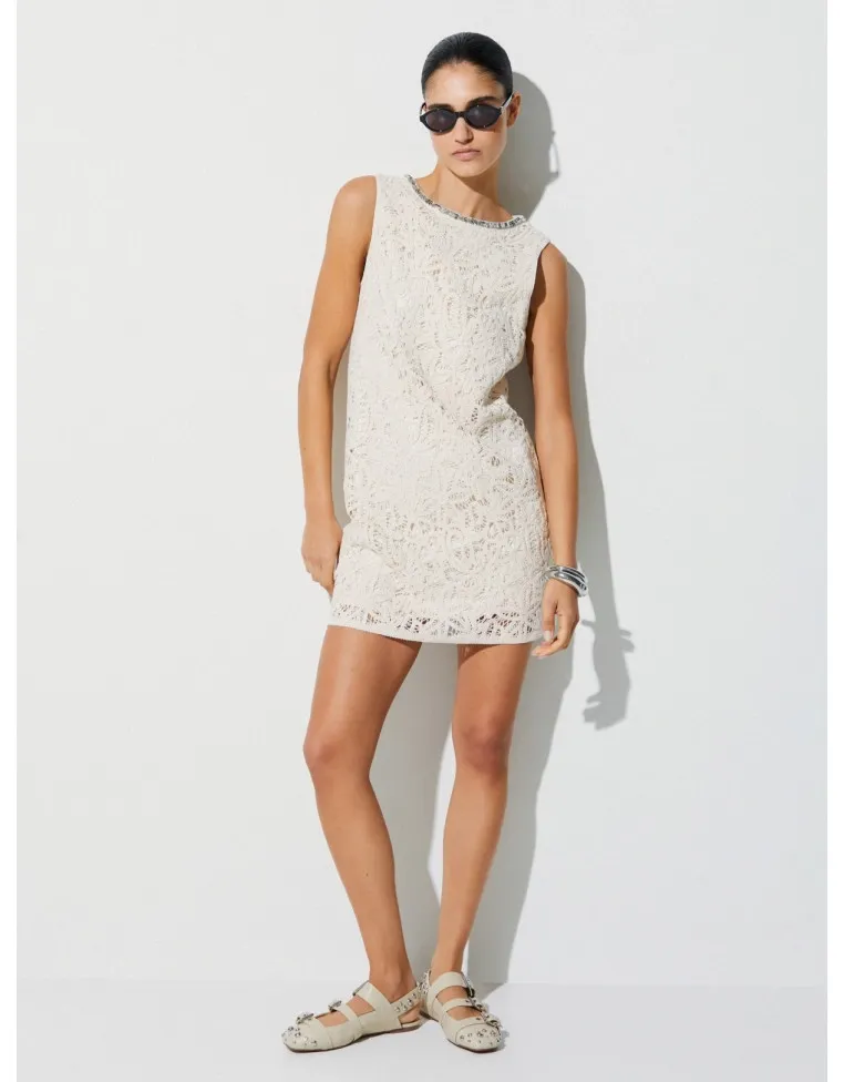 Vestido de Cavas em Crochet Bege - Liu Jo 2