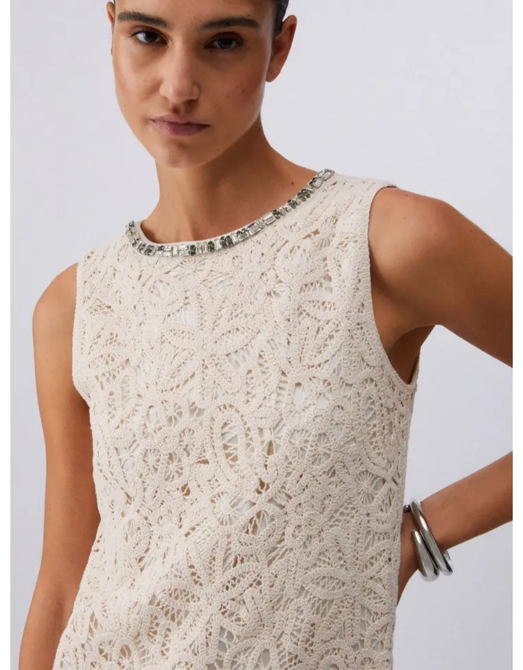 Vestido de Cavas em Crochet Bege - Liu Jo 3