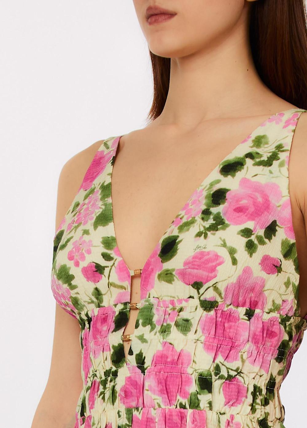 Vestido de Alças Florar Rosa e Verde - LIU JO 3