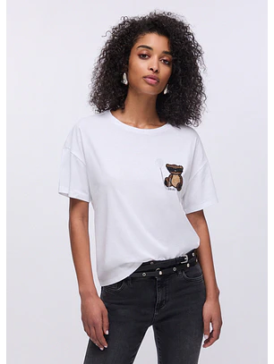 T-shirt Urso com Balão Branco - LIU JO