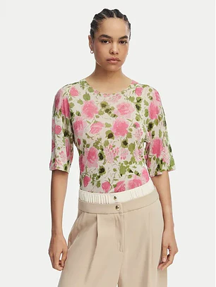 Blusa Manga Curta em Malha Floral - LIU JO 