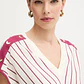 Blusa Manga Curta Riscas Branco e Rosa - LIU JO  - Miniatura 3