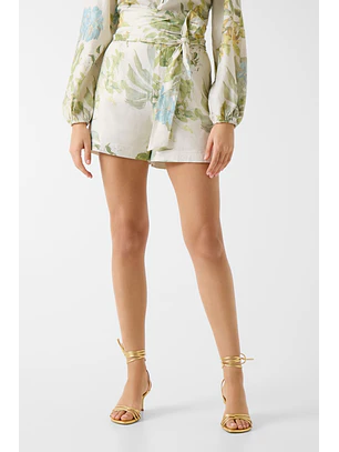 Calções KIRSTEN Garden Folhas Branco - Guess 