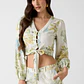 Blusa Manga Comprida SHIRLEY Garden Folhas Branco - Guess - Thumbnail 1