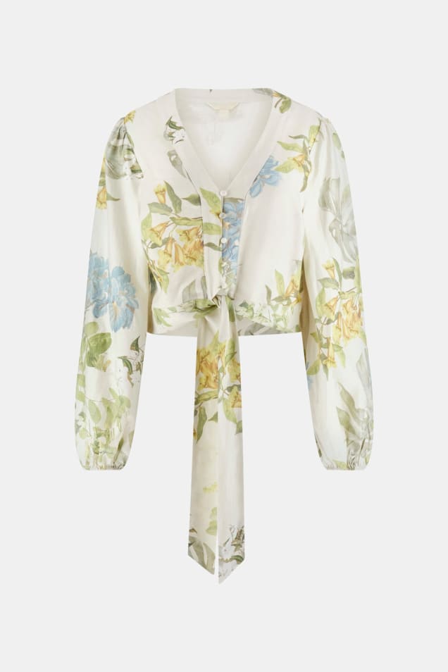 Blusa Manga Comprida SHIRLEY Garden Folhas Branco - Guess 4