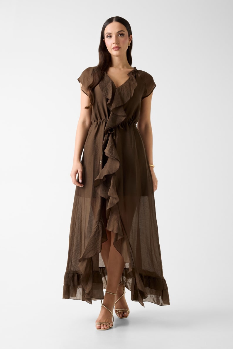Vestido Comprido MAELYS Castanho - Guess  1