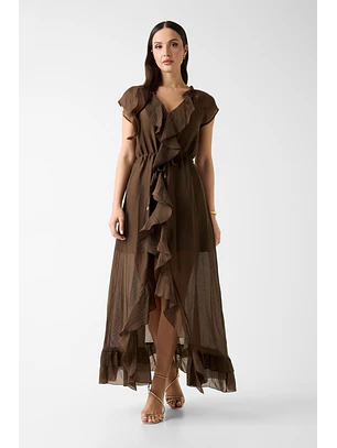 Vestido Comprido MAELYS Castanho - Guess 