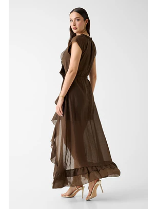 Vestido Comprido MAELYS Castanho - Guess 