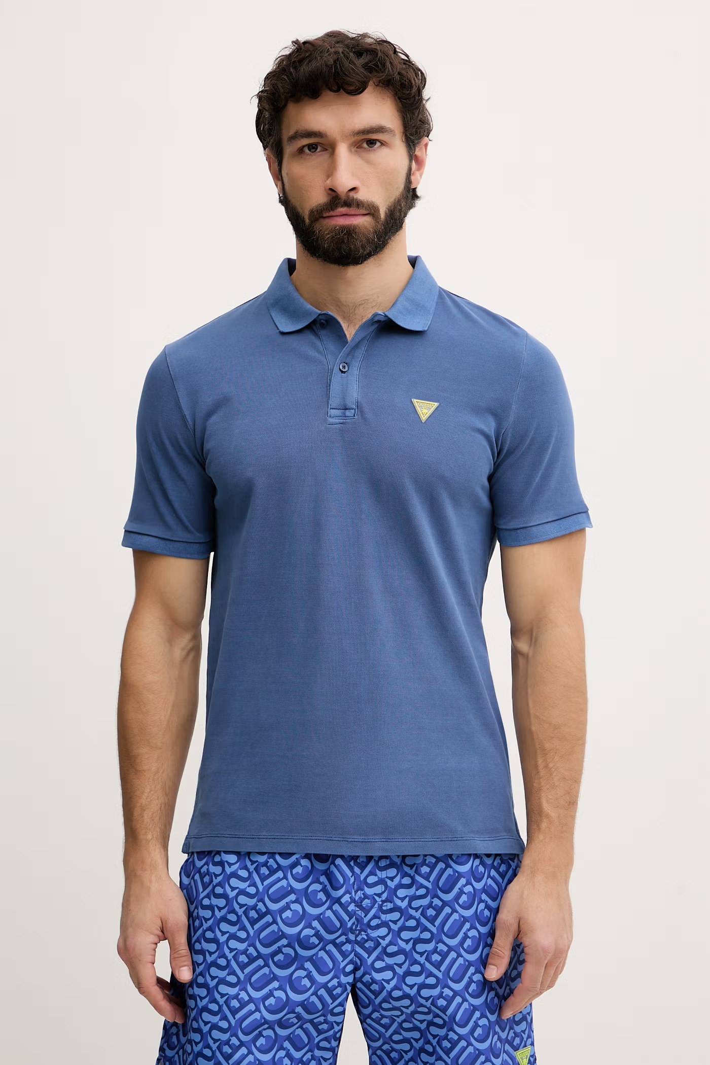 Polo de Homem Básico Azul - Guess 1