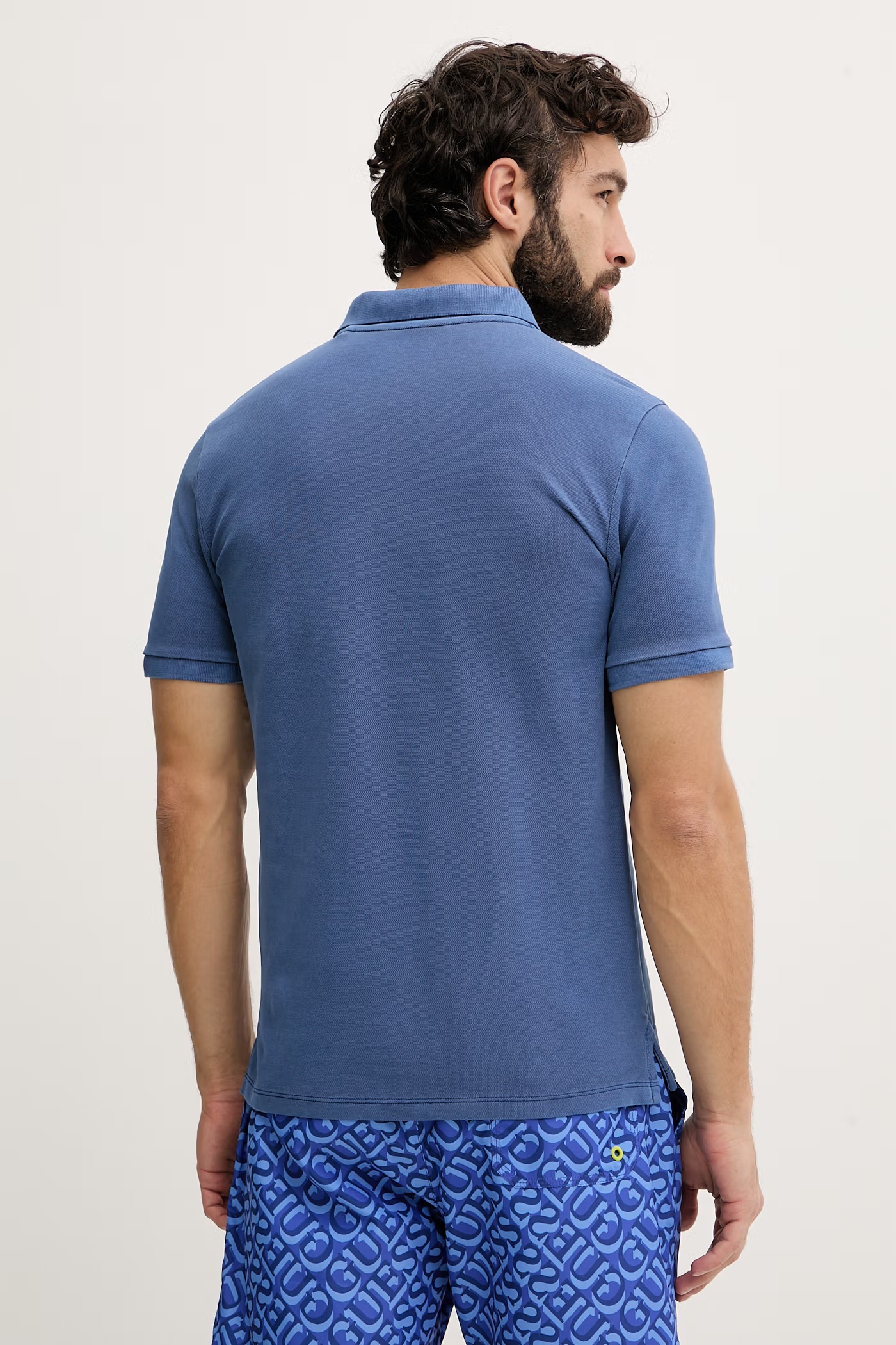 Polo de Homem Básico Azul - Guess 2
