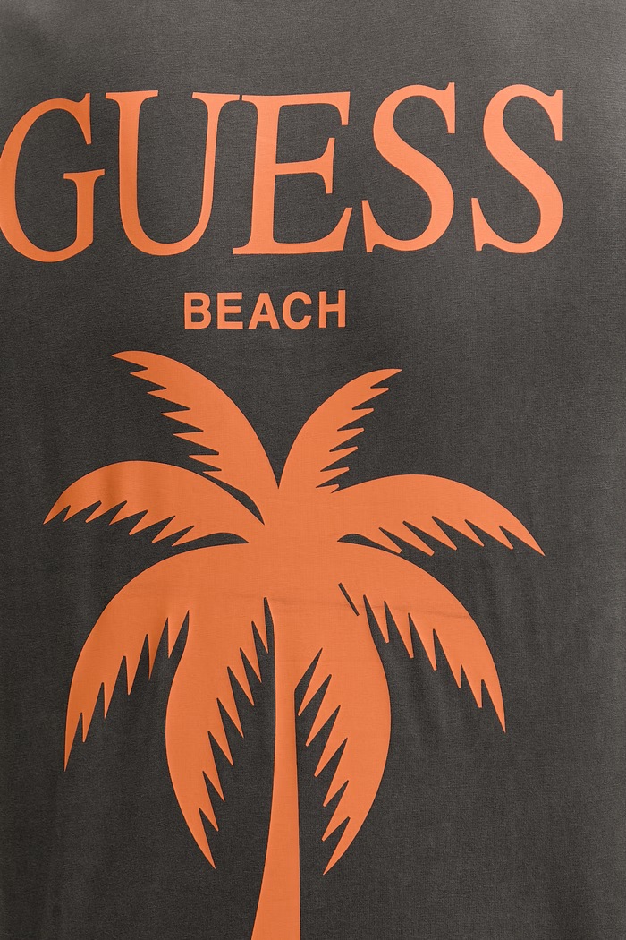 T-shirt Maxi Palmeira Cinza e Laranja - Guess 3