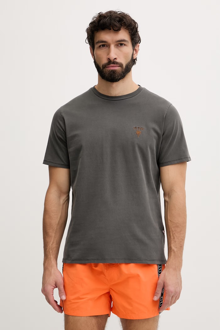 T-shirt Maxi Palmeira Cinza e Laranja - Guess 1